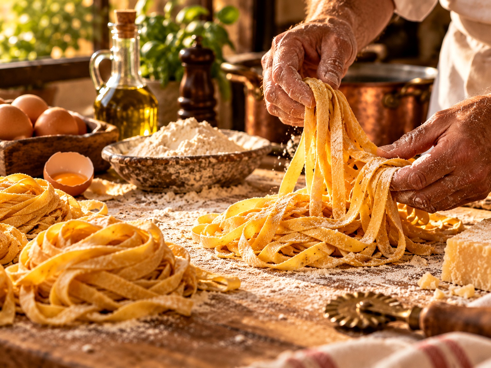 Preparazione della pasta in cucina